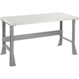 Global Industrial Flared Leg Workbench w/ Laminate Square Edge Top, 60"W x 30"D, Gray