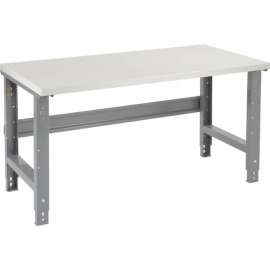Global Industrial 60x30 Adjustable Height Workbench C-Channel Leg - Laminate Square Edge Gray