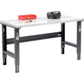 Global Industrial 60x30 Adjustable Height Workbench C-Channel Leg - Laminate Square Edge Black