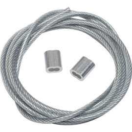 Global Industrial Steel Tie Down Cable 5'L Reinforced With End Loops for Outdoor Fixtures