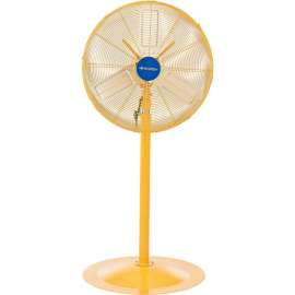 Global Industrial 24" Deluxe Oscillating Pedestal Fan, 3 Speed, 7525 CFM, 300W, 1/2 HP, Yellow