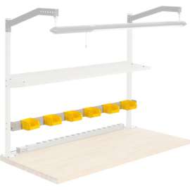 Global Industrial 606943ATN Bin Rail For Workbench, Steel, 72"W, Tan