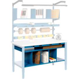 Global Industrial Steel Lower Shelf w/Dividers 60"W x 25"D, Blue