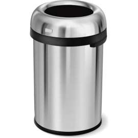 Simplehuman Stainless Steel Bullet Open Top Trash Can, 30 Gallon