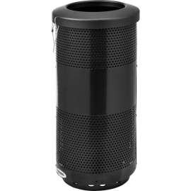 Global Industrial Perforated Steel Round Trash Can, 20 Gallon, Black