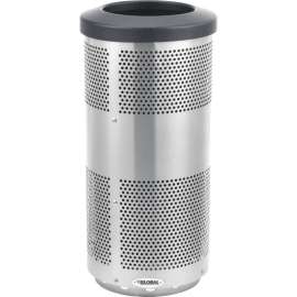 Global Industrial Perforated Stainless Steel Round Trash Can, 20 Gallon