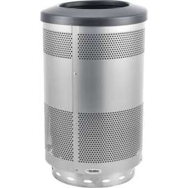 Global Industrial Perforated Stainless Steel Round Trash Can, 55 Gallon