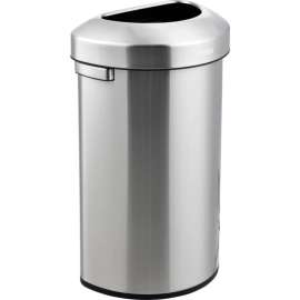 Global Industrial Stainless Steel Semi-Round Open Top Trash Can, 16 Gallon