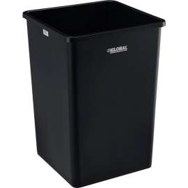 Global Industrial Square Plastic Trash Can, 35 Gallon, Black