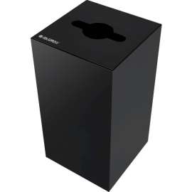 Global Industrial Square Recycling Can with Mixed Recycling Lid, 36 Gallon, Black