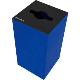Global Industrial Square Recycling Can with Mixed Recycling Lid, 32 Gallon, Blue