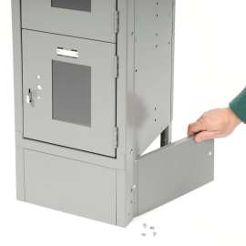 End Base For 18"Dx6"H Gray Locker, Pair (Left & Right)