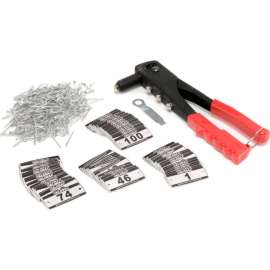 Global Industrial 652095 Locker Number Plate Kit w/ Rivet Gun, Numbered 1-100, Pack of 100