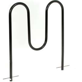Global Industrial Wave Bike Rack, 5-Bike Capacity, Below Ground Mount, Black
