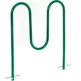 Global Industrial Wave Bike Rack, 5-Bike Capacity, Below Ground Mount, Green