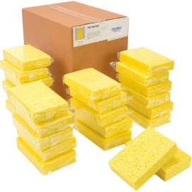 Global Industrial Cellulose Sponge, Yellow, 4.25" x 6.25" - Case of 24 Sponges