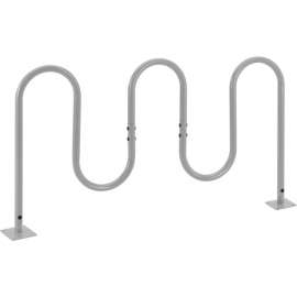 Global Industrial Wave Bike Rack, 7-Bike Capacity, Flange Mount, Gray