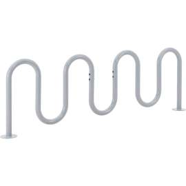 Global Industrial Deluxe Wave Bike Rack, 9-Bike Capacity, Flange Mount, Gray