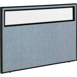 Interion Office Partition Panel with Partial Window, 60-1/4"W x 42"H, Blue