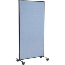 Interion Mobile Office Partition Panel, 36-1/4"W x 75"H, Blue