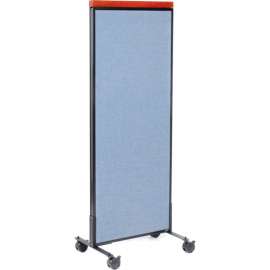 Interion Mobile Deluxe Office Partition Panel, 24-1/4"W x 64-1/2"H, Blue