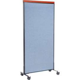 Interion Mobile Deluxe Office Partition Panel, 36-1/4"W x 76-1/2"H, Blue