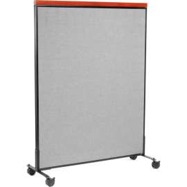 Interion Mobile Deluxe Office Partition Panel, 48-1/4"W x 64-1/2"H, Gray
