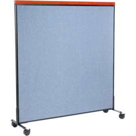 Interion Mobile Deluxe Office Partition Panel, 60-1/4"W x 64-1/2"H, Blue
