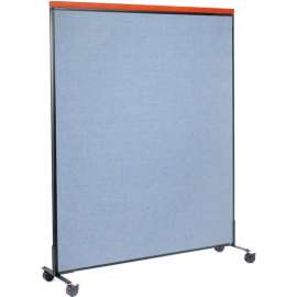 Interion Mobile Deluxe Office Partition Panel, 60-1/4"W x 100-1/2"H, Blue