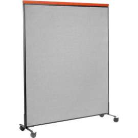 Interion Mobile Deluxe Office Partition Panel, 60-1/4"W x 100-1/2"H, Gray
