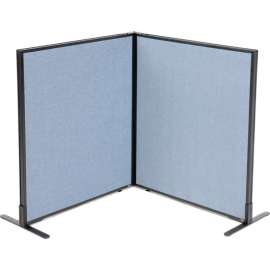 Interion Freestanding 2-Panel Corner Room Divider, 36-1/4"W x 42"H Panels, Blue
