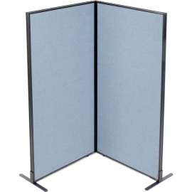 Interion Freestanding 2-Panel Corner Room Divider, 36-1/4"W x 72"H Panels, Blue