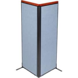Interion Deluxe Freestanding 2-Panel Corner Room Divider, 24-1/4"W x 73-1/2"H Panels, Blue