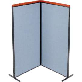 Interion Deluxe Freestanding 2-Panel Corner Room Divider, 36-1/4"W x 73-1/2"H Panels, Blue