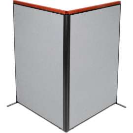 Interion Deluxe Freestanding 2-Panel Corner Room Divider, 48-1/4"W x 73-1/2"H Panels, Gray