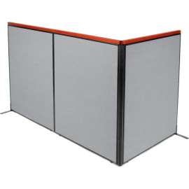 Interion Deluxe Freestanding 3-Panel Corner Room Divider, 48-1/4"W x 61-1/2"H Panels, Gray