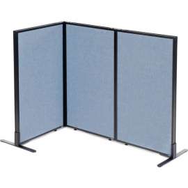 Interion Freestanding 3-Panel Corner Room Divider, 24-1/4"W x 42"H Panels, Blue