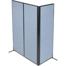 Interion Freestanding 3-Panel Corner Room Divider, 24-1/4"W x 72"H Panels, Blue