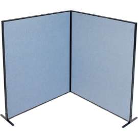 Interion Freestanding 2-Panel Corner Room Divider, 60-1/4"W x 72"H Panels, Blue