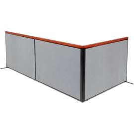 Interion Deluxe Freestanding 3-Panel Corner Room Divider, 60-1/4"W x 43-1/2"H, Gray