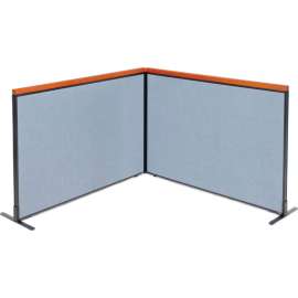 Interion Deluxe Freestanding 2-Panel Corner Room Divider, 60-1/4"W x 43-1/2"H, Blue