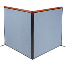 Interion Deluxe Freestanding 2-Panel Corner Room Divider, 60-1/4"W x 61-1/2"H, Blue