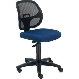 Interion Mesh Office Chair With Mid Back, Fabric, Blue