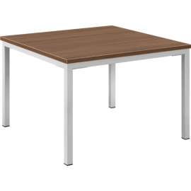 Interion Wood End Table with Steel Frame - 24" x 24" - Walnut