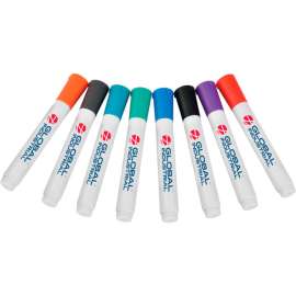 Global Industrial Dry Erase Markers, Bullet Tip, Assorted Colors, 8 Pack