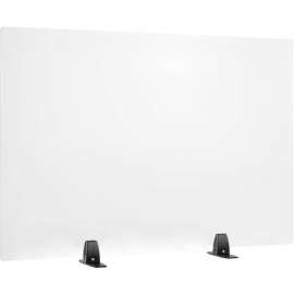 Interion Freestanding Clear Desk Divider, 36"W x 24"H