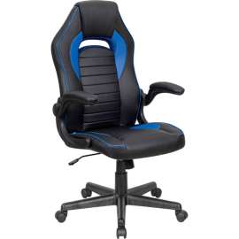Interion Antimicrobial Racing Chair, Black/Blue