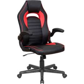Interion Antimicrobial Racing Chair, Black/Red