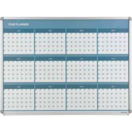 Global Industrial Magnetic Dry Erase Twelve Month Calendar Board, Steel Surface, 48"W x 36"H