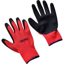 Global Industrial Crinkle Latex Coated Gloves, Red/Black, X-Large, 1-Pair